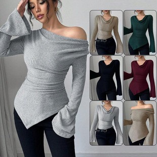 Blusa de mujer de manga larga  - Off Shoulder Blouse reseña y precio